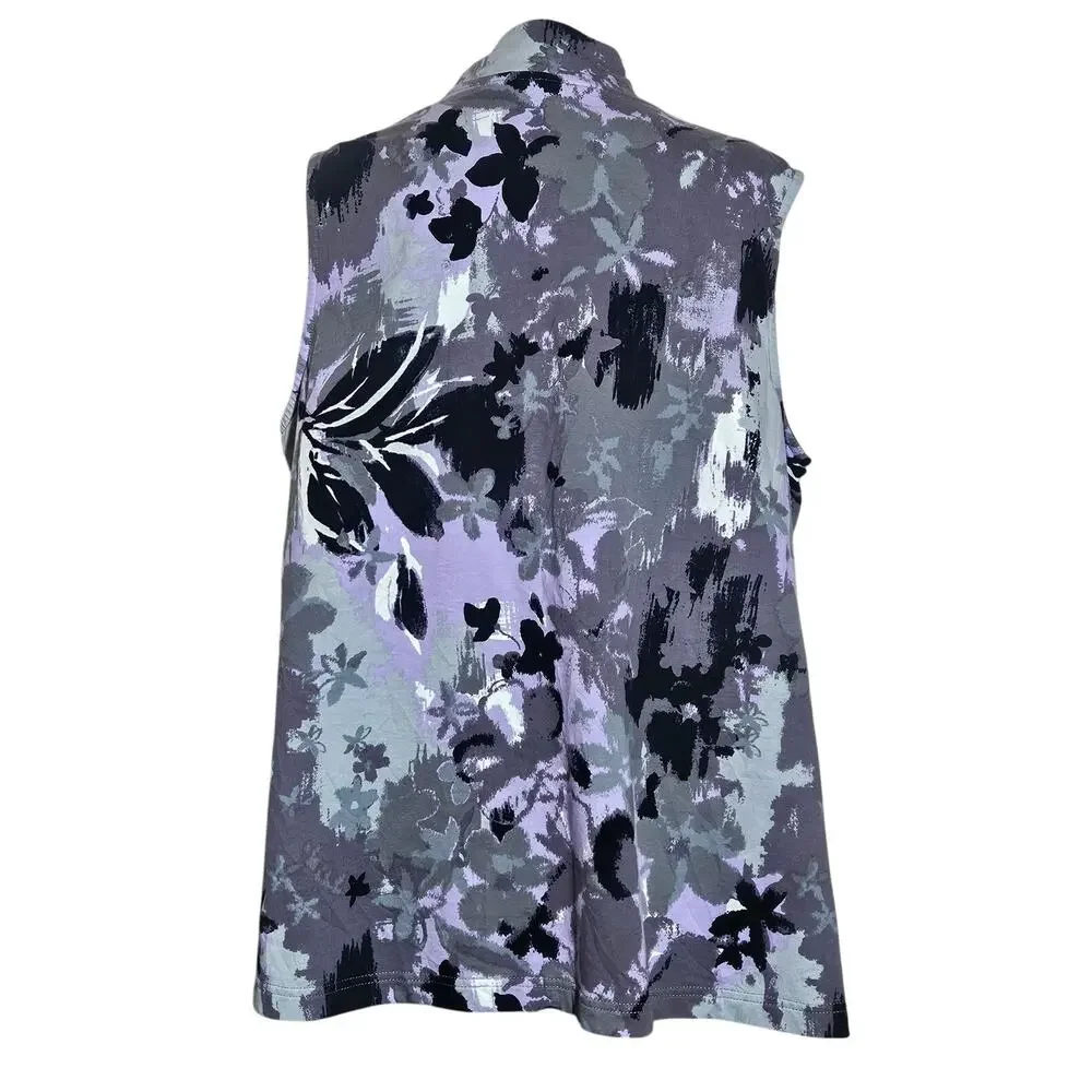 Sleeveless Full Zip Vest Size 1X Petite